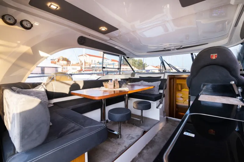 Salon of North star, a Marex 375 yacht at Grad Šibenik, Croatia
