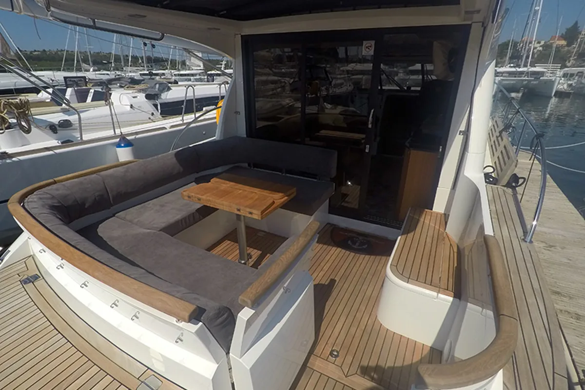 Deck of North star, a Marex 375 yacht at Grad Šibenik, Croatia