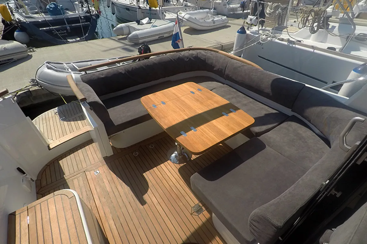 Deck of North star, a Marex 375 yacht at Grad Šibenik, Croatia