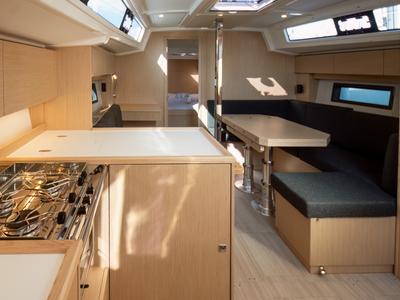 Galley of Aura, a Bavaria C38 sailboat at Tribunj, Croatia