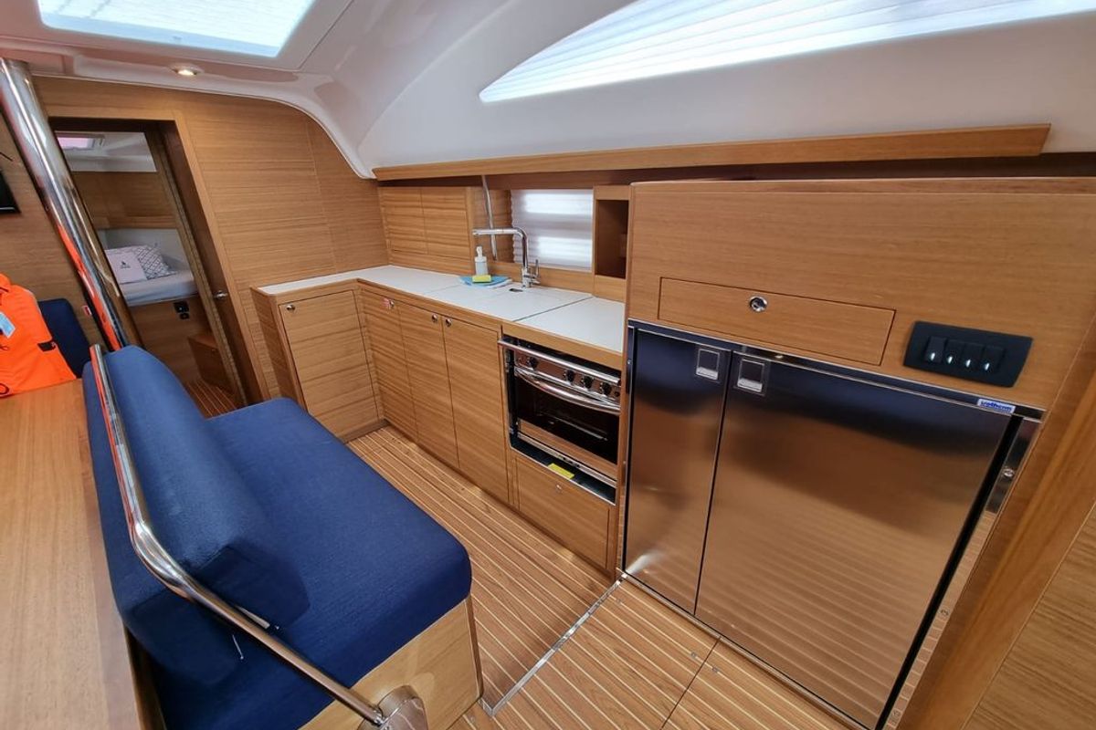 Galley of Linea Uno, a Elan Impression 45.1 sailboat at Zadar, Croatia