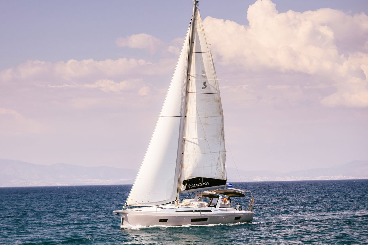 Exterior view of Lupo Di Mare, a Beneteau Oceanis 51.1 sailboat at Kos, Greece