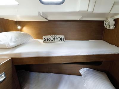 Cabin on Lupo Di Mare, a Beneteau Oceanis 51.1 sailboat at Kos, Greece