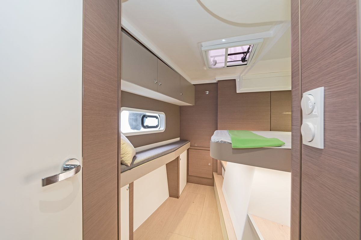 Cabin on Mediteo, a Bali Catspace catamaran at Gouvia, Greece