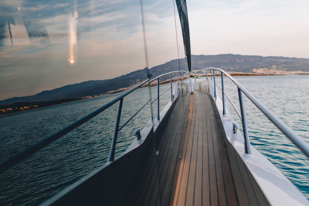Deck of X2, a Sunseeker 65 yacht at Split, Croatia