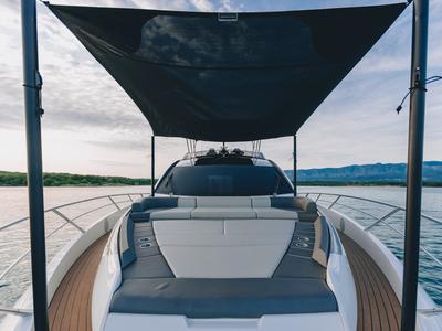 Deck of X2, a Sunseeker 65 yacht at Split, Croatia