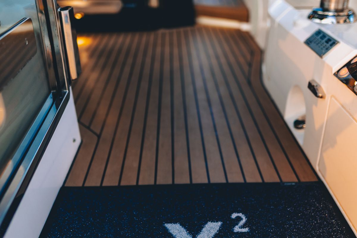 Deck of X2, a Sunseeker 65 yacht at Split, Croatia