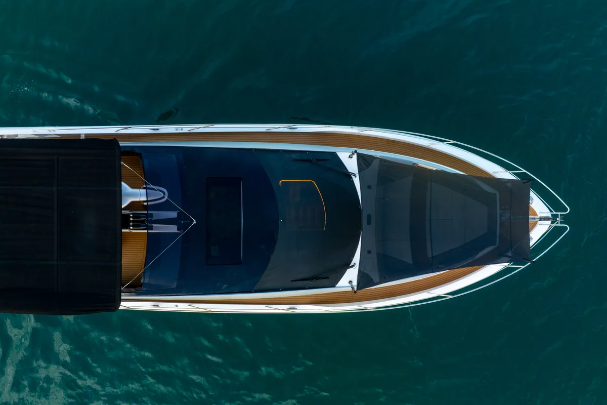 Exterior view of X2, a Sunseeker 65 yacht at Split, Croatia