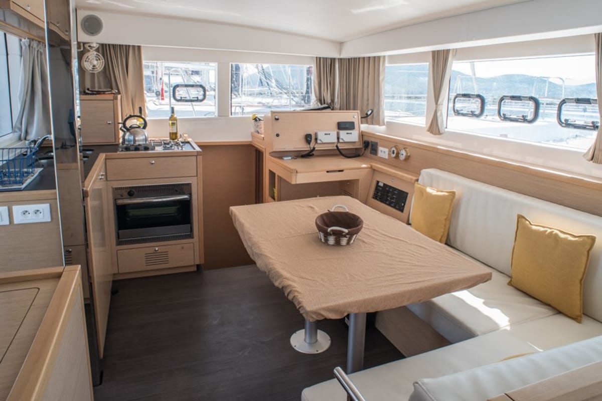 Salon of EXPLORER, a Lagoon 39 catamaran at Municipal Unit of Lefkada, Greece