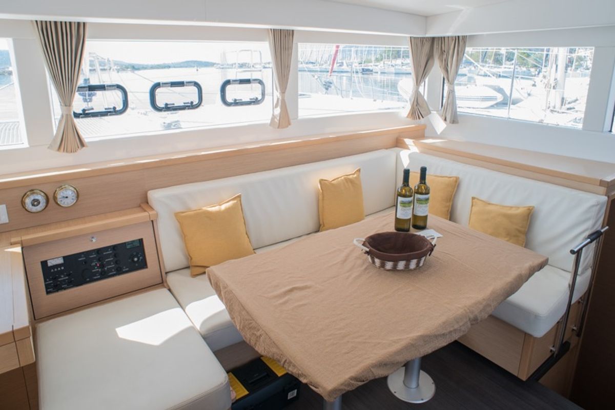 Salon of EXPLORER, a Lagoon 39 catamaran at Municipal Unit of Lefkada, Greece