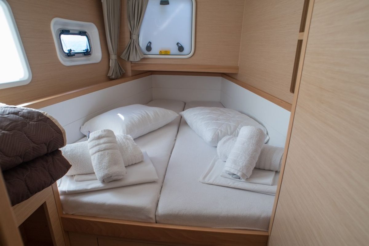 Cabin on EXPLORER, a Lagoon 39 catamaran at Municipal Unit of Lefkada, Greece