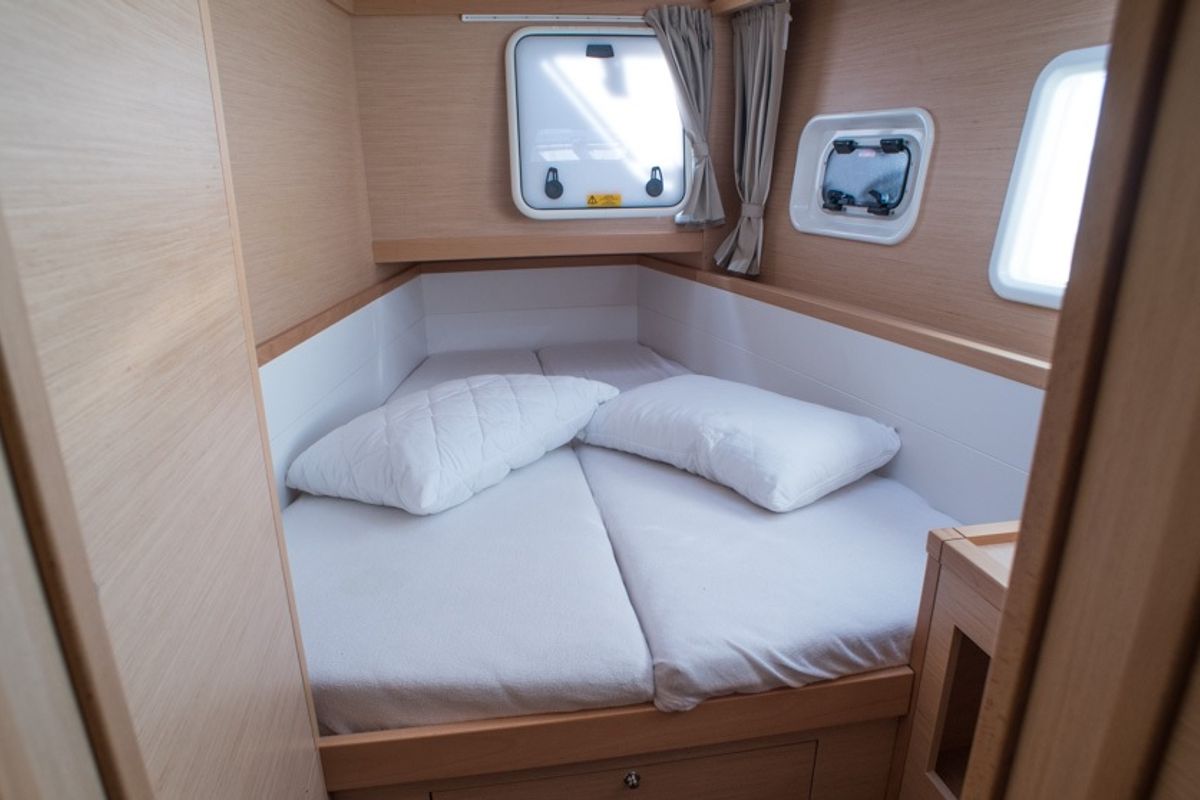 Cabin on EXPLORER, a Lagoon 39 catamaran at Municipal Unit of Lefkada, Greece