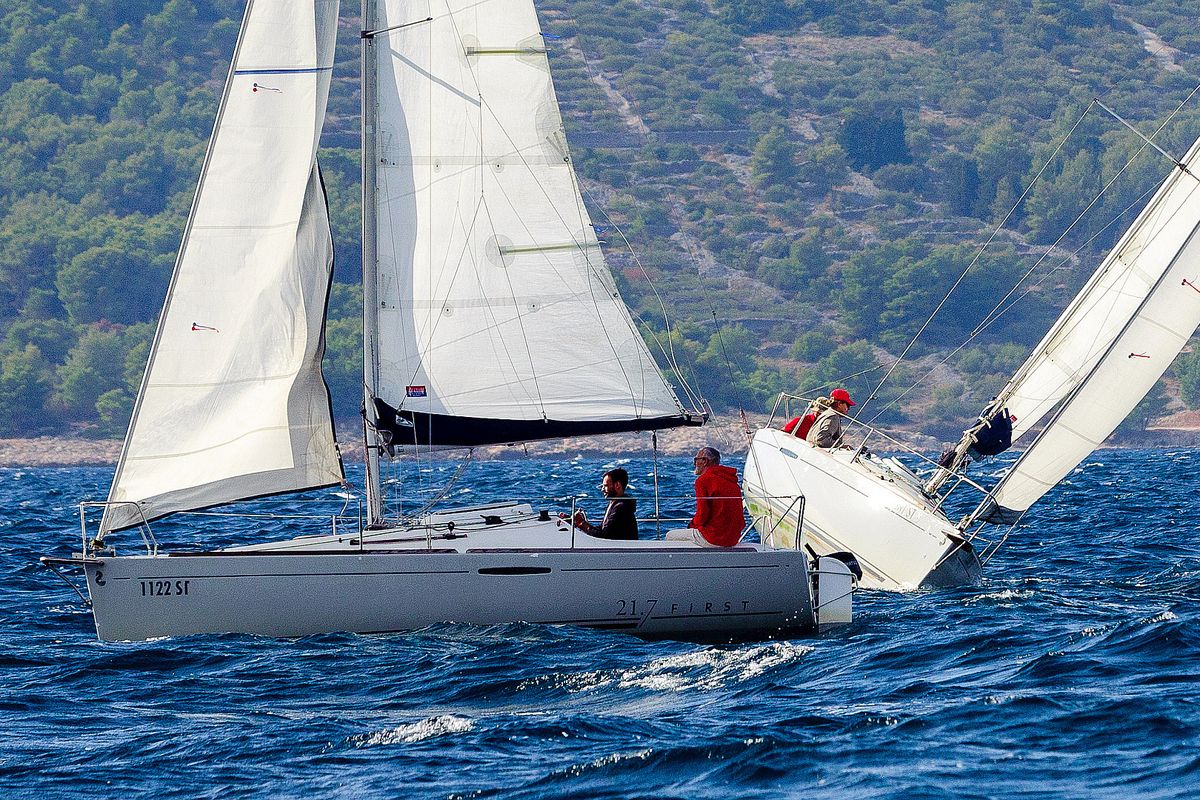 Exterior view of Perla, a Beneteau First 21.7 sailboat at Split, Croatia