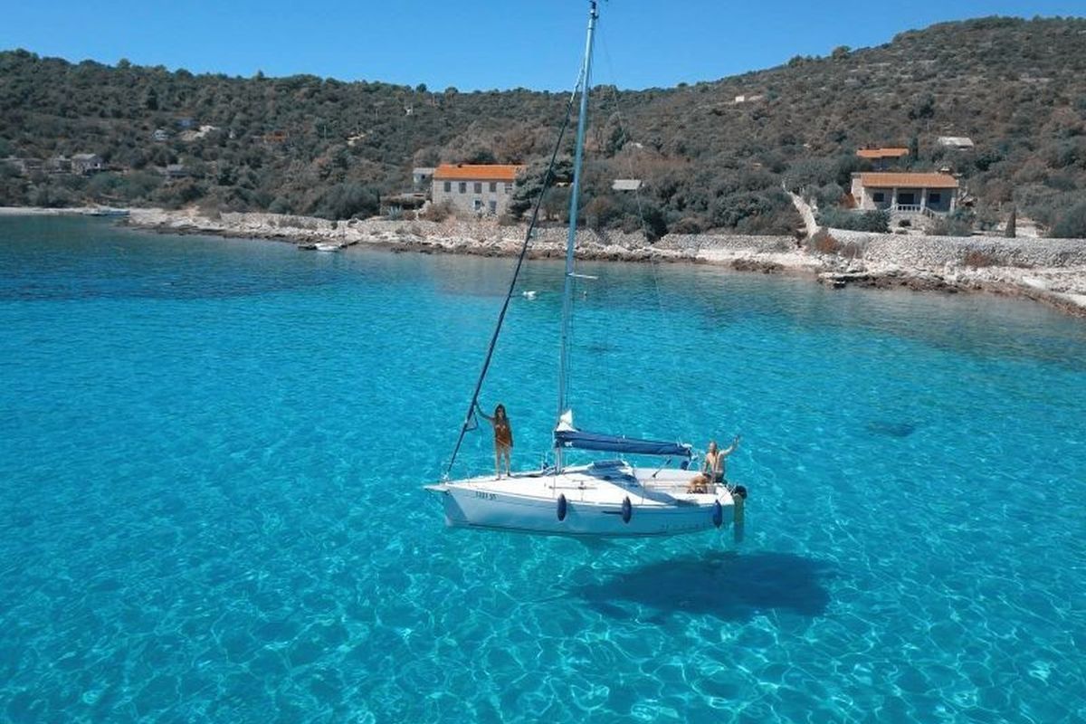 Exterior view of Perla, a Beneteau First 21.7 sailboat at Split, Croatia