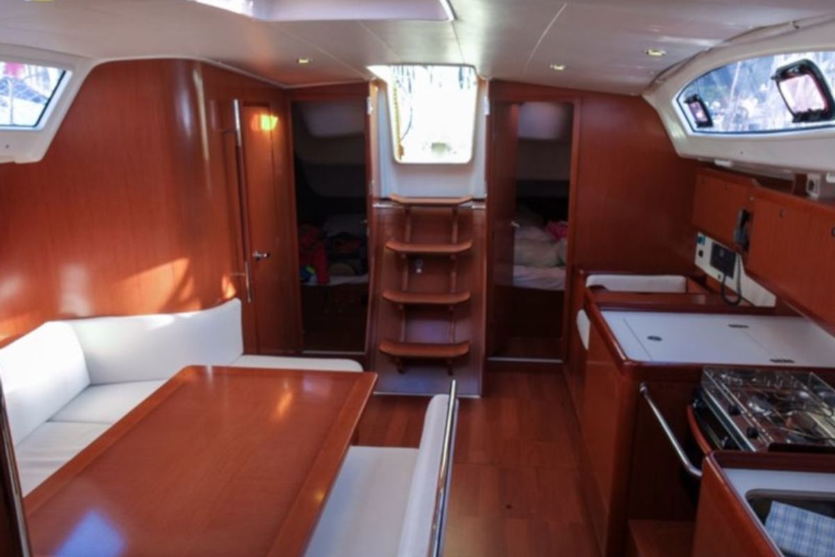 Galley of Rhapsody, a Beneteau Oceanis 43 sailboat at Marmaris, Turkey