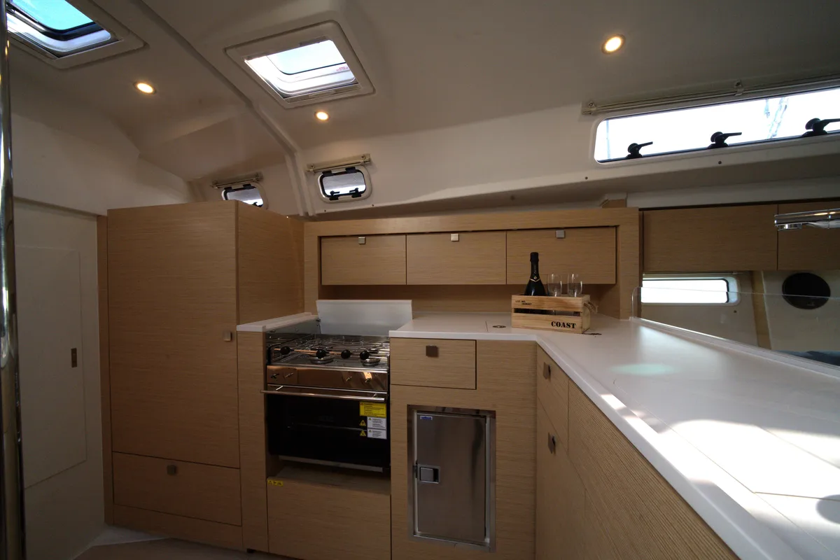 Galley of El Diablo, a Hanse Yachts Hanse 410 sailboat at Rosignano Solvay, Italy