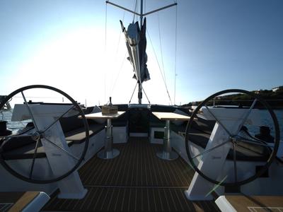 Cockpit of El Diablo, a Hanse Yachts Hanse 410 sailboat at Rosignano Solvay, Italy