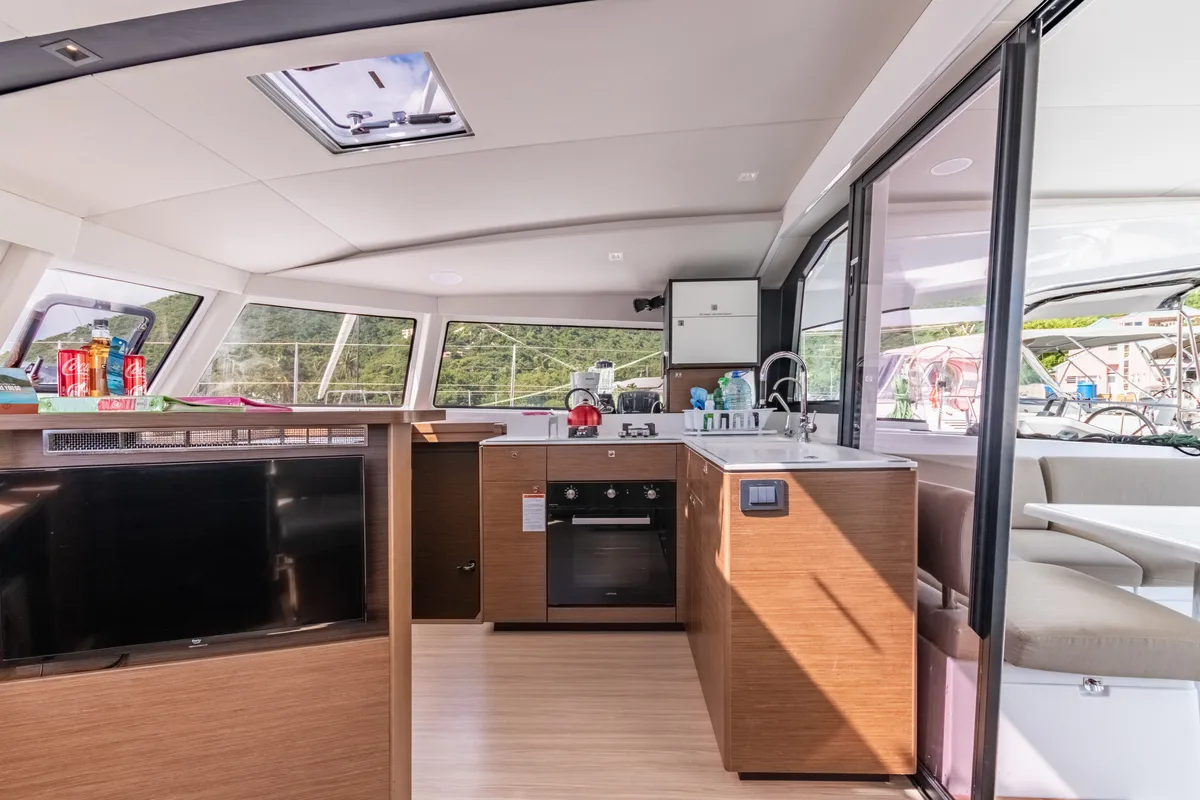 Galley of Duality II, a Nautitech Rochefort Nautitech 44 catamaran at Road Town, British Virgin Islands
