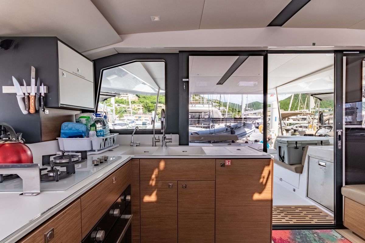 Salon of Duality II, a Nautitech Rochefort Nautitech 44 catamaran at Road Town, British Virgin Islands