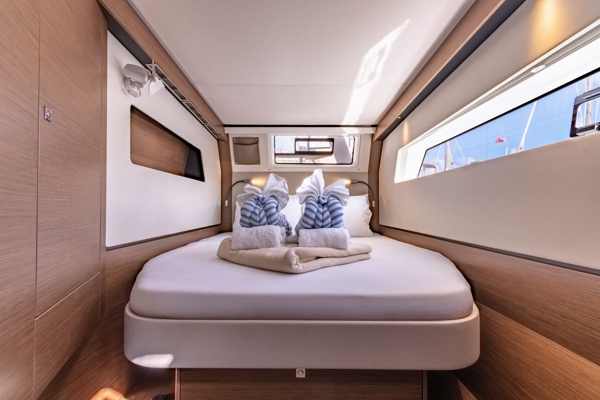 Cabin on Duality II, a Nautitech Rochefort Nautitech 44 catamaran at Road Town, British Virgin Islands
