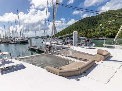 Deck of Duality II, a Nautitech Rochefort Nautitech 44 catamaran at Road Town, British Virgin Islands