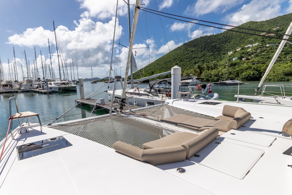 Deck of Duality II, a Nautitech Rochefort Nautitech 44 catamaran at Road Town, British Virgin Islands
