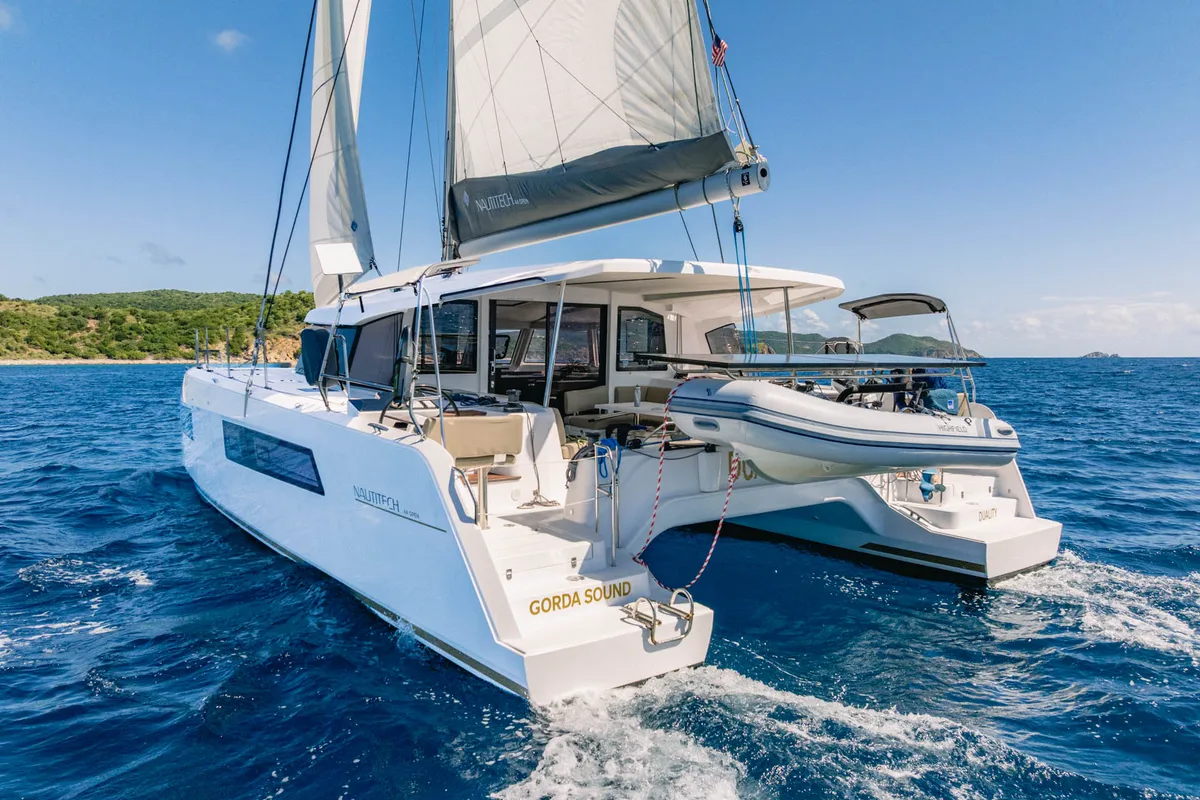 Exterior view of Duality II, a Nautitech Rochefort Nautitech 44 catamaran at Road Town, British Virgin Islands