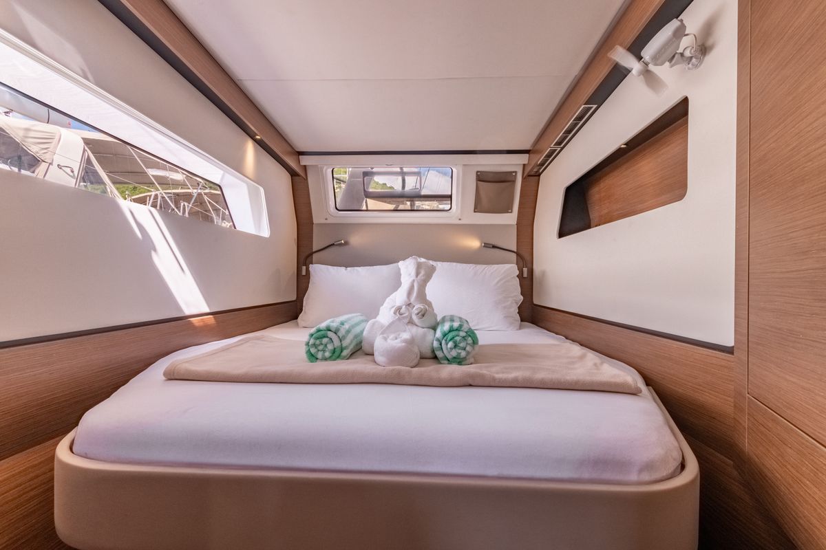 Cabin on Duality II, a Nautitech Rochefort Nautitech 44 catamaran at Road Town, British Virgin Islands