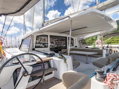 Cockpit of Duality II, a Nautitech Rochefort Nautitech 44 catamaran at Road Town, British Virgin Islands