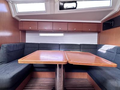 Salon of SEAREX, a Bavaria Cruiser 56 sailboat at Athens, Greece