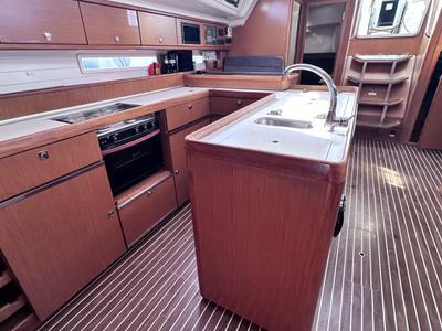 Galley of SEAREX, a Bavaria Cruiser 56 sailboat at Athens, Greece