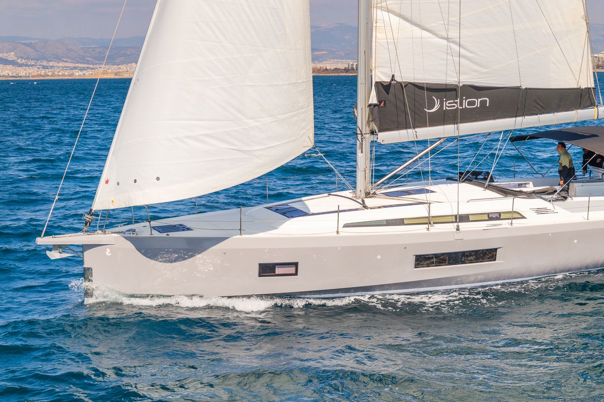 Exterior view of Freyja, a Beneteau Oceanis 51.1 sailboat at Kos, Greece