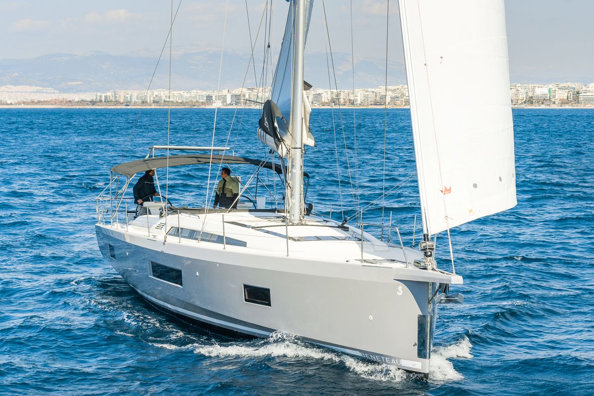 Exterior view of Freyja, a Beneteau Oceanis 51.1 sailboat at Kos, Greece