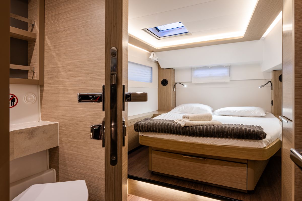 Cabin on Hydra XV, a Lagoon 46 catamaran at Municipal Unit of Lefkada, Greece