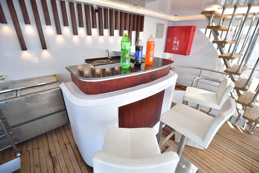 Deck of Comfort cabin upper deck 2, a Gulet Luxury Motor Yacht motorboat at Sharm El Sheikh, Egypt