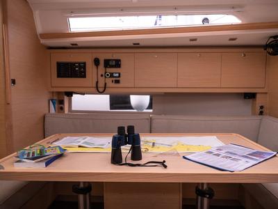 Salon of Happiness, a Dufour 470 sailboat at Fethiye, Turkey
