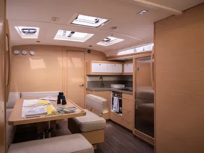 Galley of Happiness, a Dufour 470 sailboat at Fethiye, Turkey