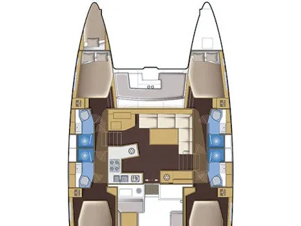ISMA, a Lagoon Lagoon 450 Fly catamaran at Sami Municipal Unit, Greece