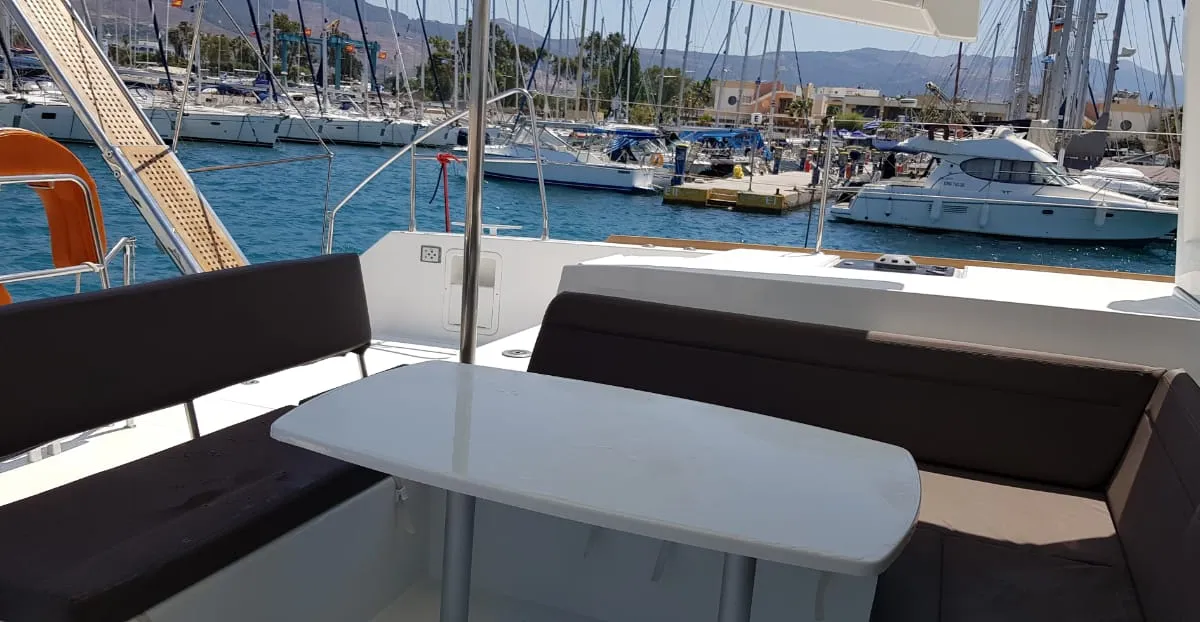 ISMA, a Lagoon Lagoon 450 Fly catamaran at Sami Municipal Unit, Greece