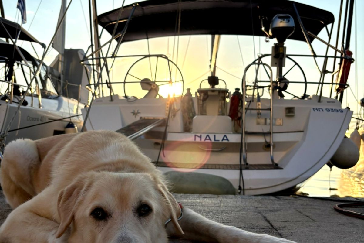 Exterior view of Nala, a Jeanneau Sun Odyssey 45 sailboat at Preveza, Greece