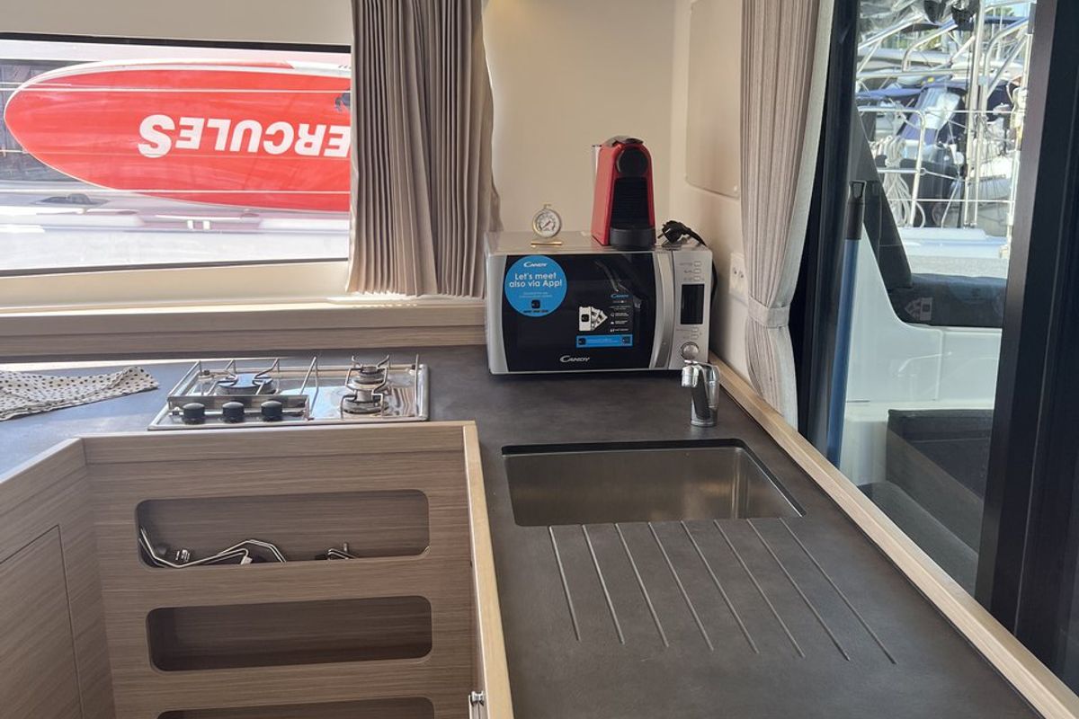 Galley of Top Light, a Lagoon 42 catamaran at Split, Croatia