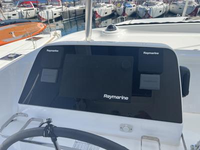 Cockpit of Top Light, a Lagoon 42 catamaran at Split, Croatia