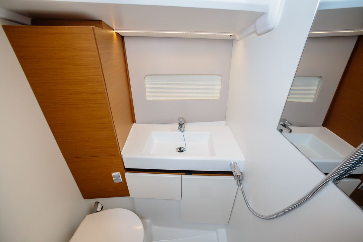 Head on Chaos - Standard line, a Jeanneau Sun Odyssey 490 sailboat at Capo d'Orlando, Italy