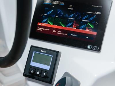 Cockpit of Chaos - Standard line, a Jeanneau Sun Odyssey 490 sailboat at Capo d'Orlando, Italy