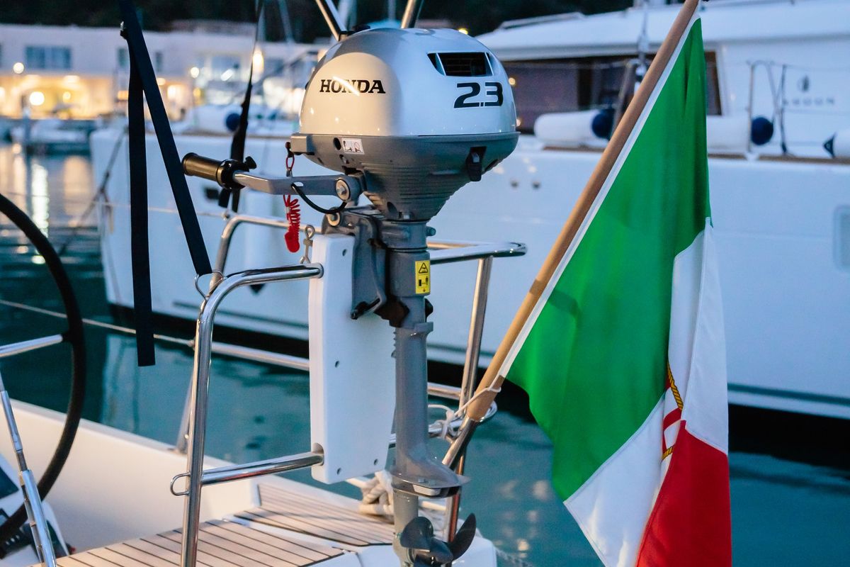 Chaos - Standard line, a Jeanneau Sun Odyssey 490 sailboat at Capo d'Orlando, Italy