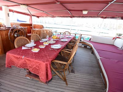 Deck of Sundial (Cabin 5), a Gulet Gulet gulet at Milazzo, Italy