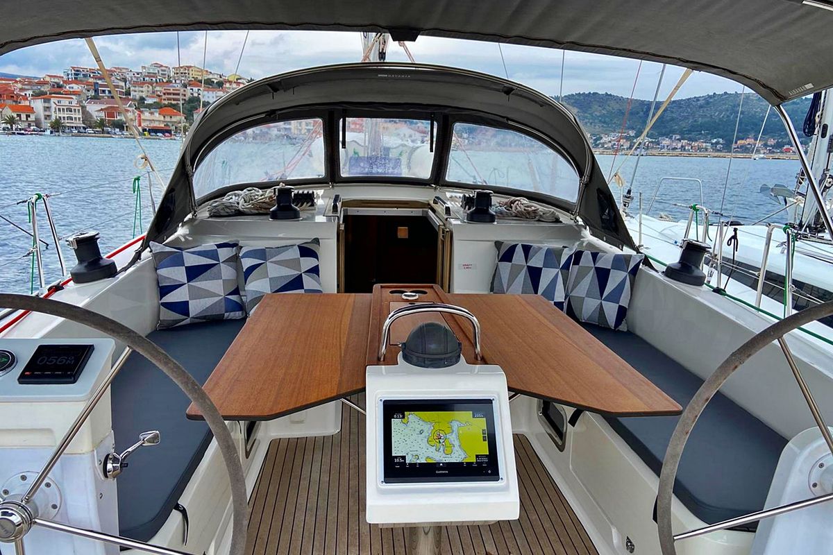 Athene, a Bavaria Cruiser 46 sailboat at Općina Rogoznica, Croatia
