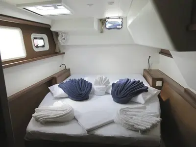 Cabin on Arome, a Lagoon 450 S catamaran at Seychelles, Mahe, Seychelles