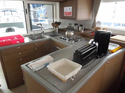 Galley of Arome, a Lagoon 450 S catamaran at Seychelles, Mahe, Seychelles