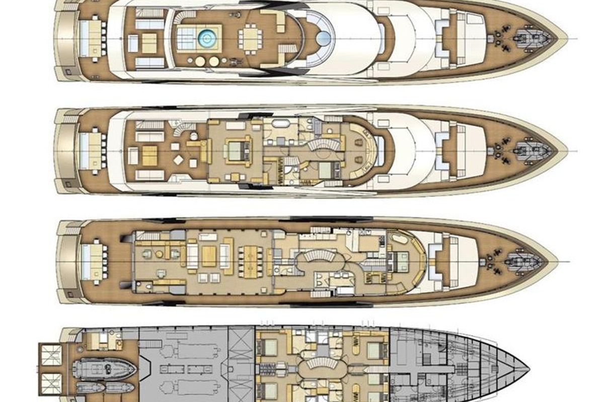 Floor plan of La Pellegrina 1, a Gulet Luxury Motor Yacht yacht at Athens, Greece